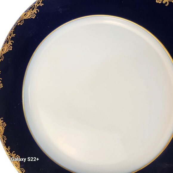 Rare Rosenthal Classic Rose Collection Salad Plates Navy & Gold Scroll Set of 2 - Picture 2 of 7